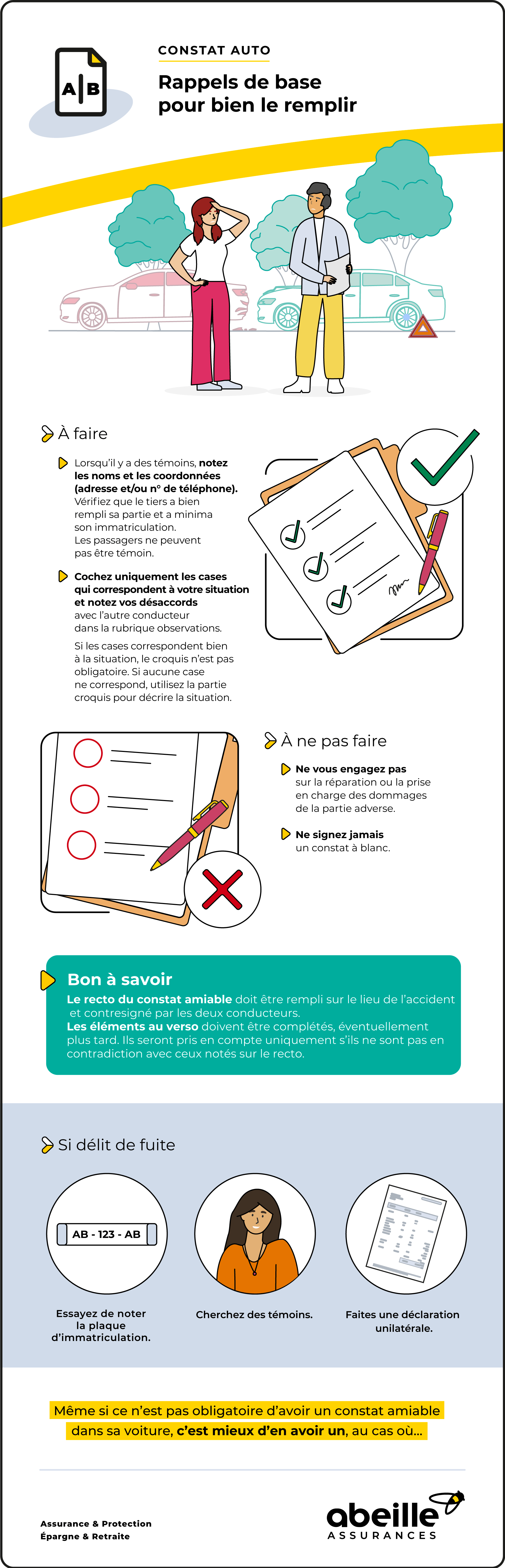 Constat amiable d’accident de voiture et assurance auto